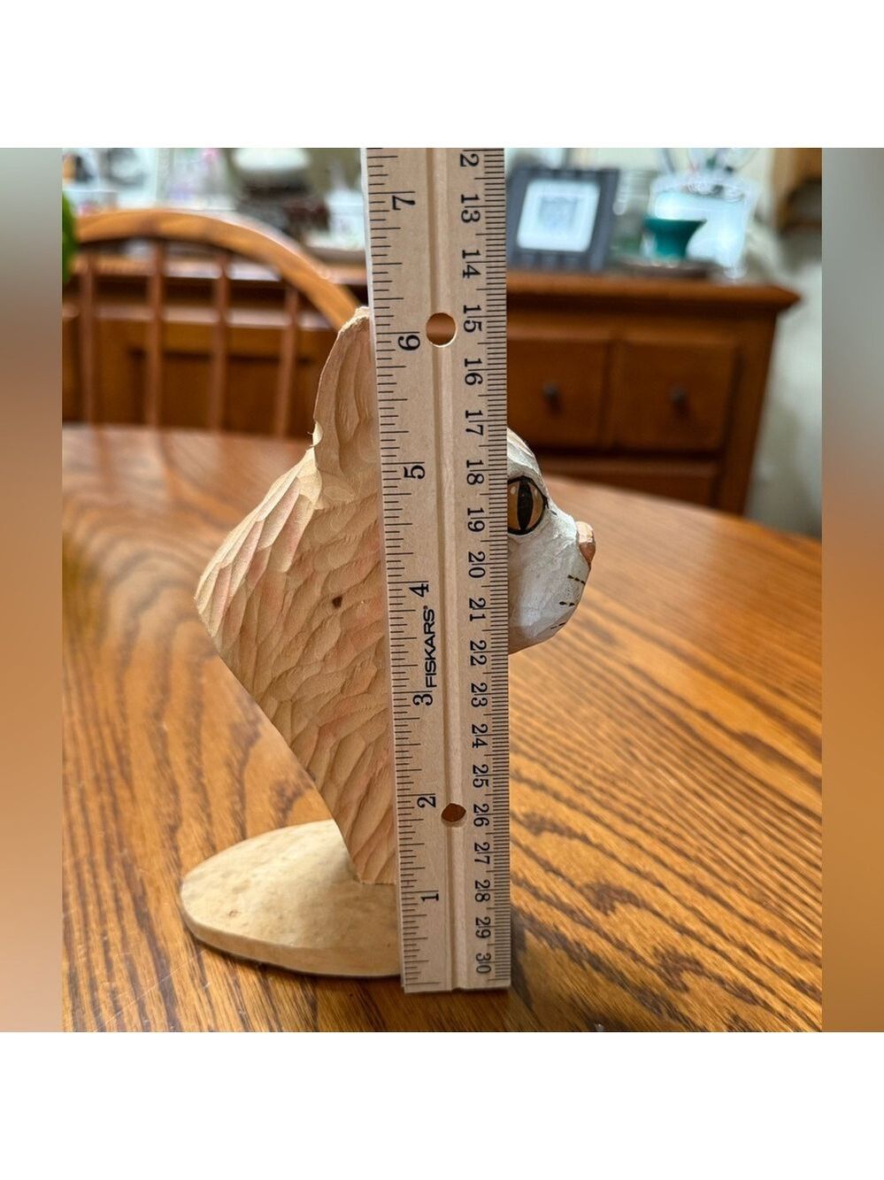 Peepers Hand Carved Hand Painted Orange Cat Eyeglass Holder - Picture 9 of 16